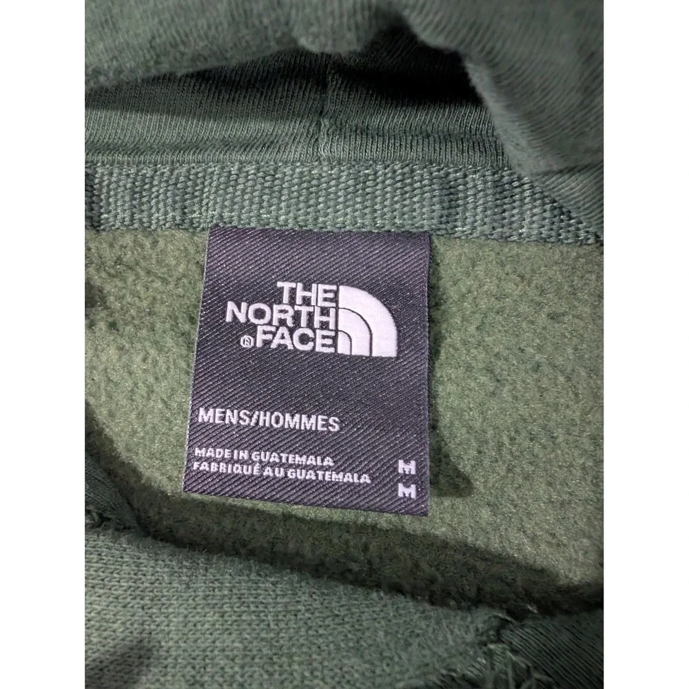 North Face Mens Med Forest Green Leaves Logo Gorpcore Cabin Hoodie Sweatshirt